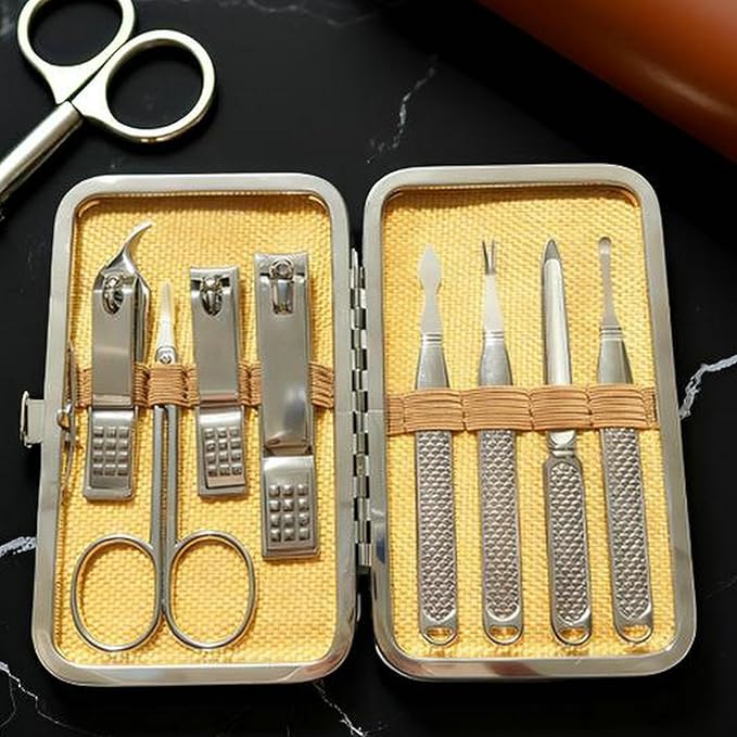 Manicure Set for Men and Women Professional Nail Clippers Kit with Travel Case Stainless Steel Pedicure Grooming Tools Accessories with Leather Case