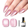 modelones Pink Cat Eye Gel Polish Slik Glitter Holographic Jelly Glass Cat Eye Light Rose Shimmer Reflective Translucent U v Gel Magnetic Valentine Nail Polish 15 ML