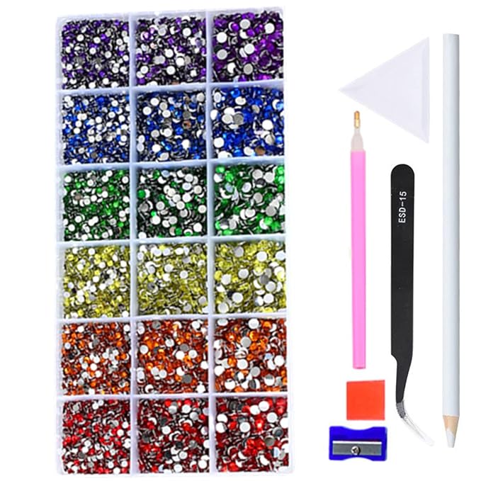 3/4/5mm Resin Rhinestones Set Glitter Jelly Crystal Garment Clothing Decor Accessories Flatback Rhinestones for Nail Art (CC)