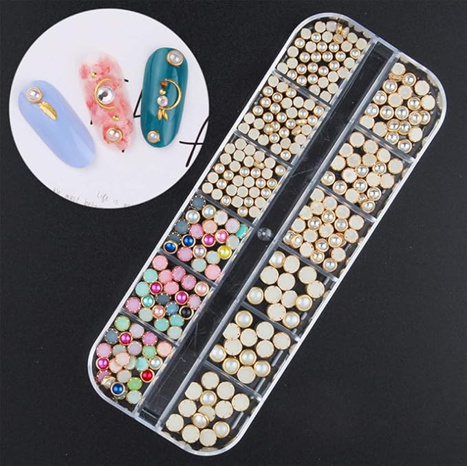 3000 Pieces(5 Boxes) Nail Art Rhinestone Set Nail Ornaments Style 2