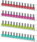 4 Pack Nail Polish Rack Wall Mounted Shelf, Clear Acrylic Nail Polish Organizer Display,Clear Nail Polish Wall Rack Nail Supplies for Nail Techs
