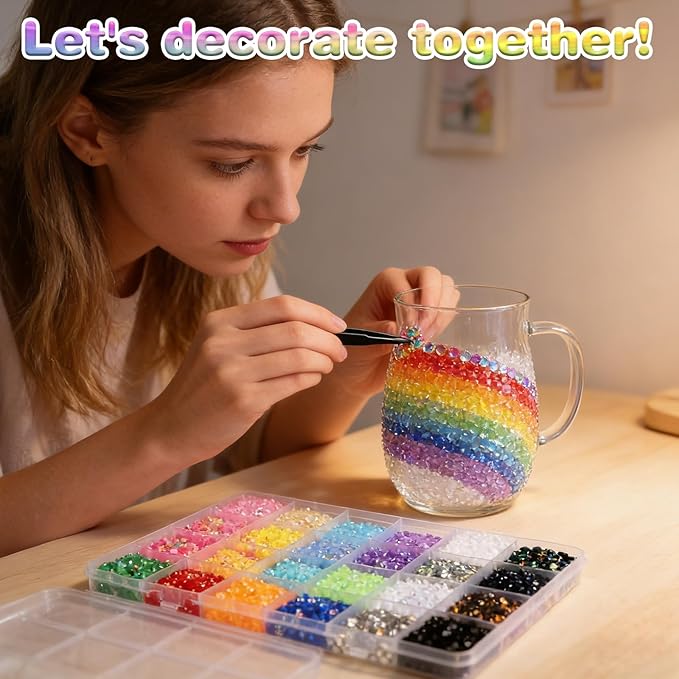 32000Pcs 40 Colors Resin Jelly Rhinestones for Bedazzling, Multicolor 3mm Flatback Gems for Diamond Art 3Pcs Jewelry Glue for Bedazzled Nail Art Makeup Crafting Book Shoes
