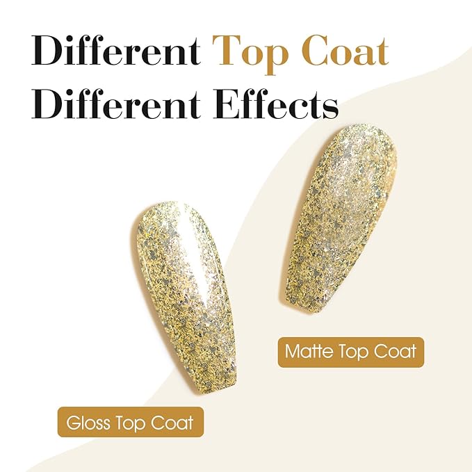 CANNI Gold Gel Nail Polish, 1Pcs Glitter Gold Gel Polish Color High Gloss Soak Off U V Nail Manicure Salon DIY