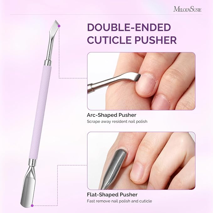 Melodysusie 4 in 1 Acrylic Nail Clippers Set, with Cuticle Trimmer and Dual-Ended Cuticle Pusher Remover, Stainless Steel Acrylic Nail Cutter Set, Pedicure Manicure Acrylic Nail Tools for Home Salon