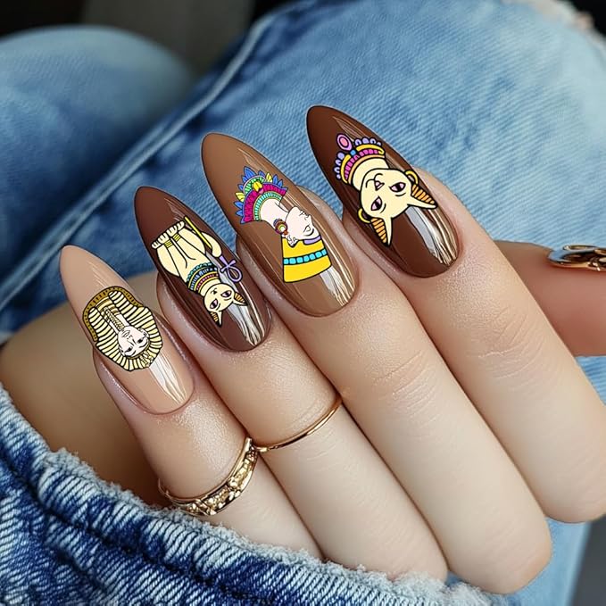 PH PandaHall 2pcs Egyptian Elements Nail Stamping Plates Cats Snakes Nails Art Stencils Pharaoh Manicure Art Templates Mysterious Style Nail Image Plates for Women Manicures Salon Design DIY Supplies