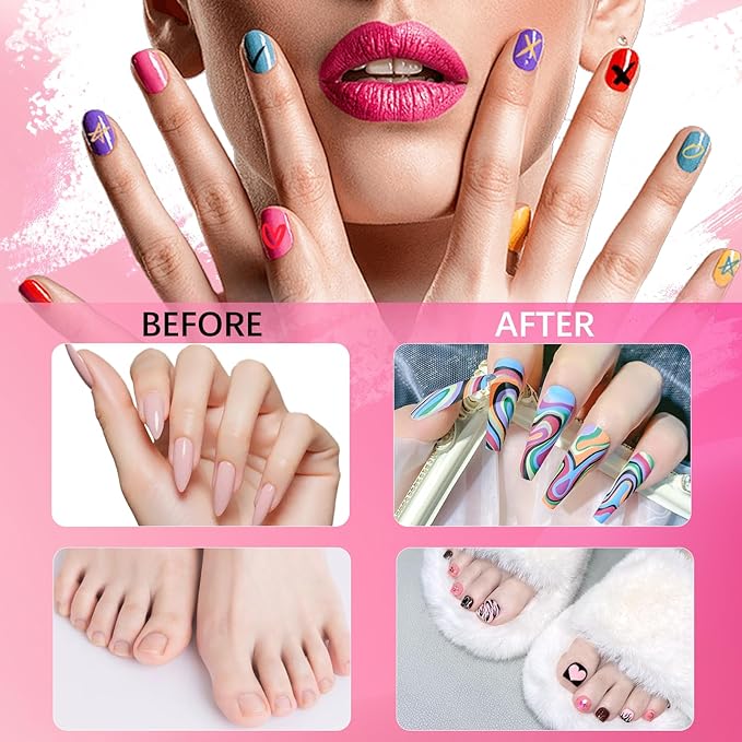 12 Color Nail Art Pens for Painting Nails, 0.7 MM Nail Polish Pens Drawing Point Liner Acrylic Painted Pen Kit, Waterproof Quick-drying for DIY Nails Art Design Manicure Tools