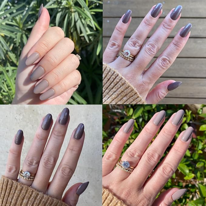 Olive & June Instant Mani Press-On Nails (Glue) | 42 Fake Nails, 21 Sizes | Non-Toxic, Long-Lasting Recycled Materials Realistic Look | Salon-Quality at Home | Medium, Oval | 100% Chance