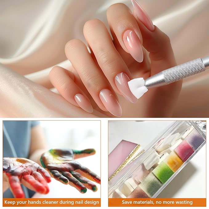 200 Pcs Nail Art Sponge for Ombre Nail Art Supplies Brushes Design Tools Nail Tech Must Haves Accessories With 1 Pcs Grab Pen Painting Halo Dyeing Tool for Salon And Home