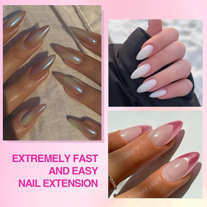 SAVILAND Almond Gel Nail Kit: Nail Drill Kit U V Lamp for Nails 500PCS Almond Nail Tips Gel Nail X Kits Nail Glue Easy Use Manicure Tool Extension Set DIY At Home Salon Gift for Women