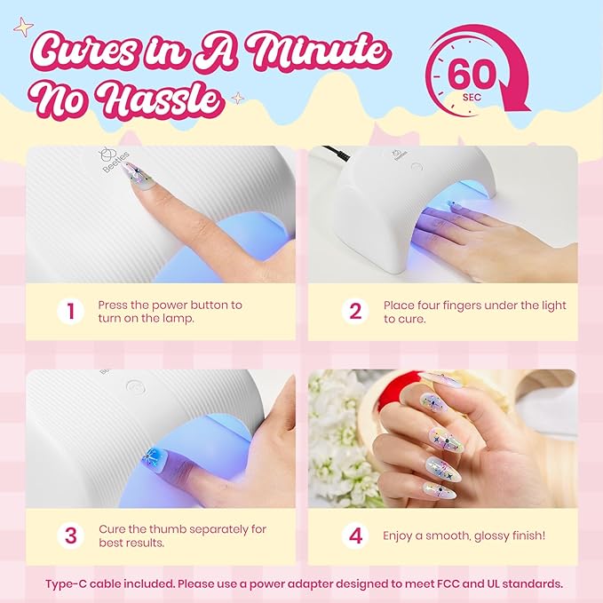 Beetles 81Pcs Gel Nail Polish Kit with U V Light -20 Color Spring Gel Nail Polish Set Pastel Teatime Cat Eye Pink Blue Yellow Nails Kit with Base Top Coat & Manicure Tools Gifts for Teens Girls Women