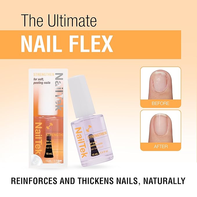 Nail Tek Formula 2 Nail Strengthener Polish – Protein-Enriched Repair Treatment for Soft, Peeling & Weak Nails, Restore Nails Strength, 0.5 fl oz