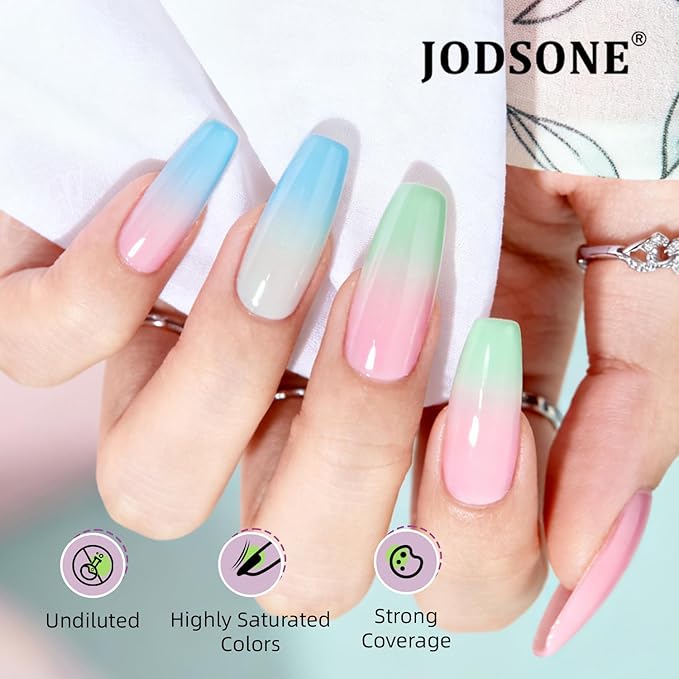 JODSONE Airbrush Gel Nail Polish Set 20 Colors No Dilution Strong Coverage for Ombre French Nail Art Design Nail Airbrush Paint Gel Nail Polish Ideal for Home Salon Use