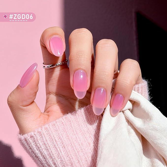 Jelly Nail Polish Set, 10 Color With 2Pcs Base and Top Coat Quick Dry High Gloss Shine Nail Polish Non Gel Translucent Milky White Nude Pink Color Holiday Gift Giving