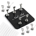 ANGNYA Nail Stand for Press Ons,Square Shape Super Magnetic Base Nail Holder for Painting Nails with 200 Pcs Reusable Double-Sided Tape for Nails Practice Nail Tools Home DIY Salon Supplies