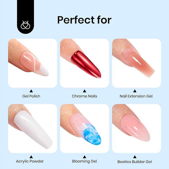 Beetles Top Coat Gel Nail Polish Set – 2Pcs 15ml No Wipe Gel Top Coat, Long-Lasting High Gloss Finish, Clear Nail Polish Soak Off UV/LED Nail for DIY & Professional Manicure