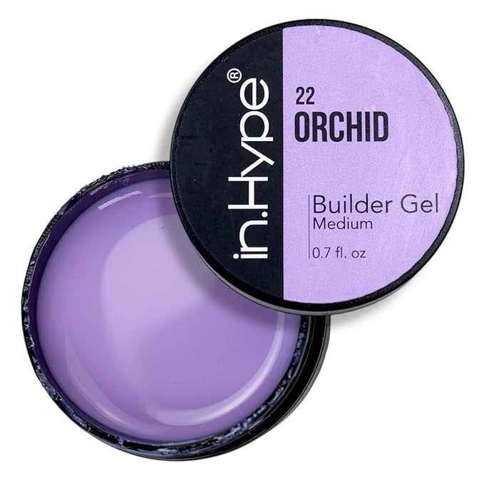 IN.HYPE UV/LED Professional Hard/Builder Gel for Nail Extension/Strengthening/Overlays File Off Purple Orchid #22