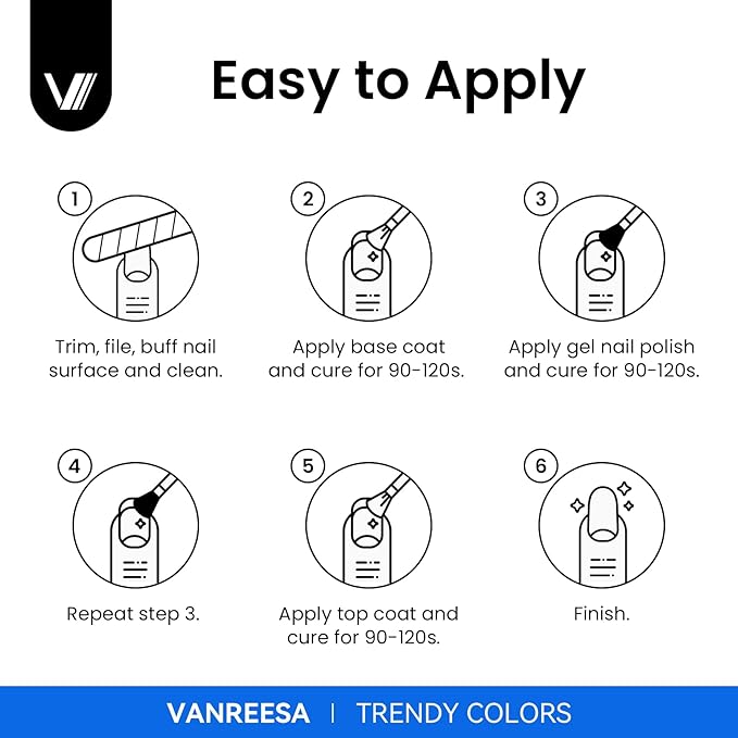 VANREESA 48 Pcs Gel Nail Polish Set 42 Colors Spring Summer Fall Winter Gel Polish with 2 Pcs Base Coat & 4 Effects Top Coat Nail Kit Gifts for Women Girls Nail Art Salon at Home