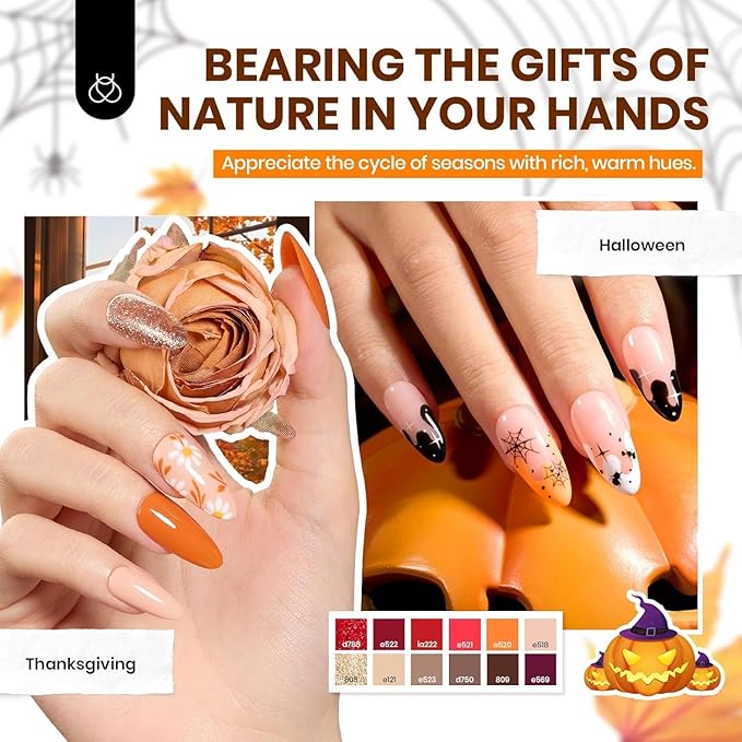 Beetles Gel Nail Polish Set, 70 PCS 60 Colors Red Green Pink Brown Blue Nude Glitter Gel Nail Polish Kit with Base Top Coat for Beginners UV LED Needed DIY Salon Gifts for Women