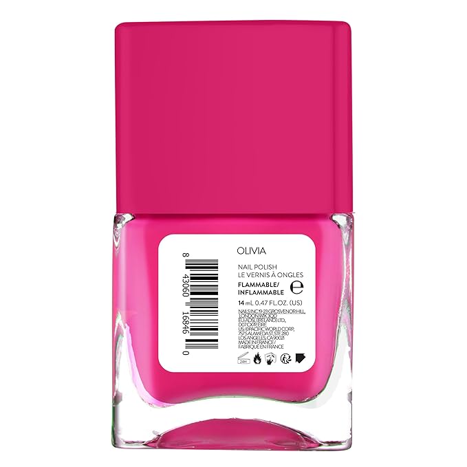 Nails Inc It's Topless Gel-Like Nail Polish, 4-in-1 Base Coat, Treatment, Color & Top Coat, Long Lasting, Strong, Chip Free Nails, Glossy Salon Quality Manicure, Air Dry, Olivia, 0.47 Fl Oz