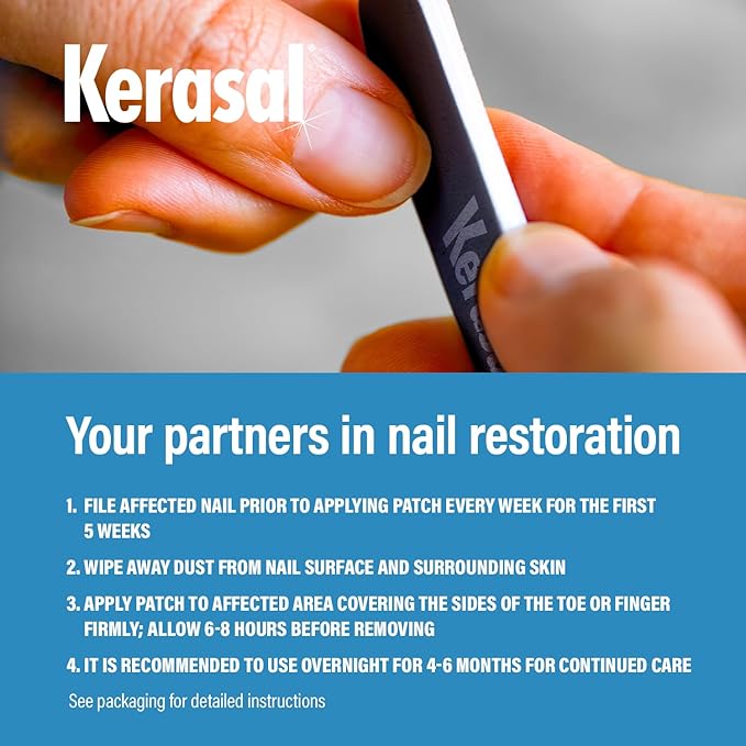 Kerasal Multi-Purpose Patches for Nail Repair for Damaged Nails, 14ct and Pack of 5 Files
