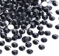 Black Flatback Rhinestones, Glass Rhinestones for Nail Art and Craft, Glue Fix, Loose Crystal Gemstones(Black, SS30, 288pcs, 6.4-6.6mm)