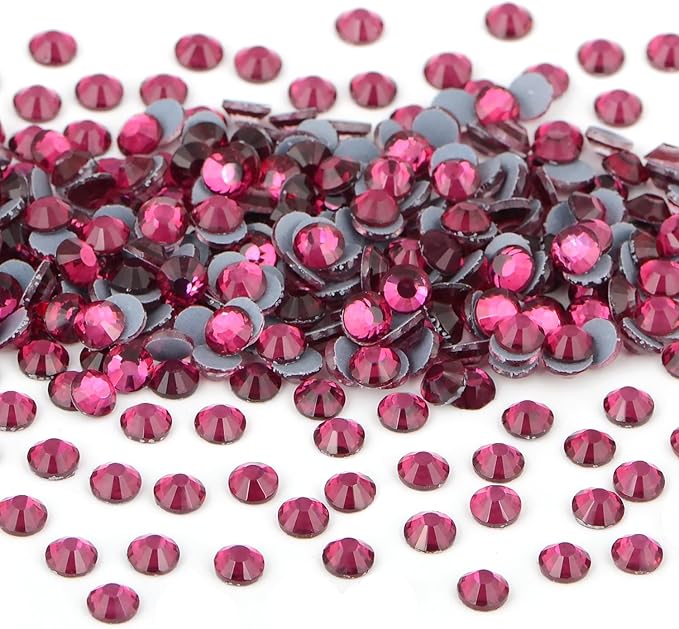 NCB 2880pcs Hotfix Rhinestones Flatback Crystal Rhinestones for Crafts Crafting Clothes Shoes DIY Decorations (Rose Pink, SS4 1.6mm)