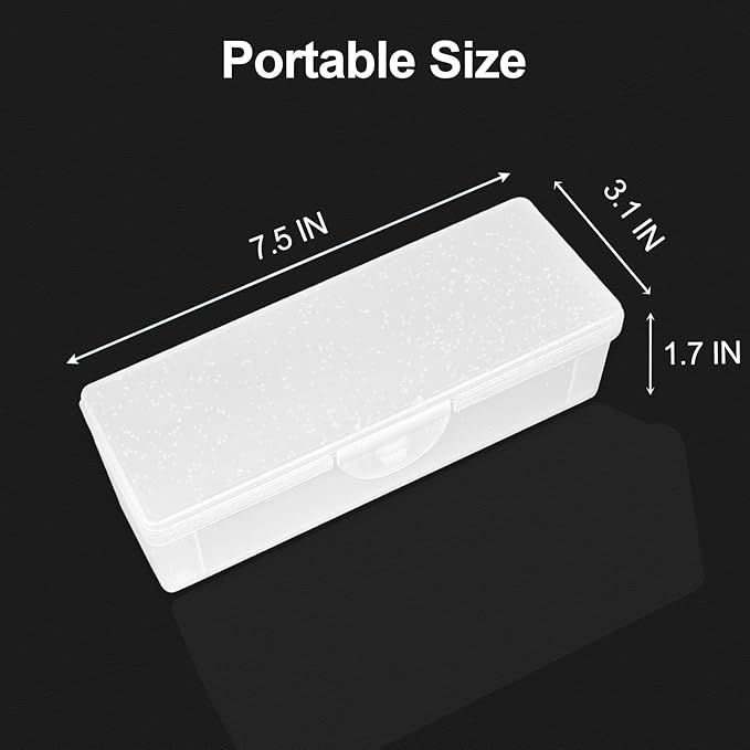 Manicure Tool Box, Nail Tool Organizer Personal Nail Box Storage Case for Organizing, Container for Nail Supplies Clear Plastic Nail Tool Box for Manicure Pedicure Kit (2 Packs)