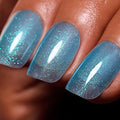 Clear Blue Iridescent Glitter Gel Nail Polish - Sparkle Shimmer Summer Rainbow Soak Off LED UV Gel Nail Polish for Art DIY Manicure 15ML