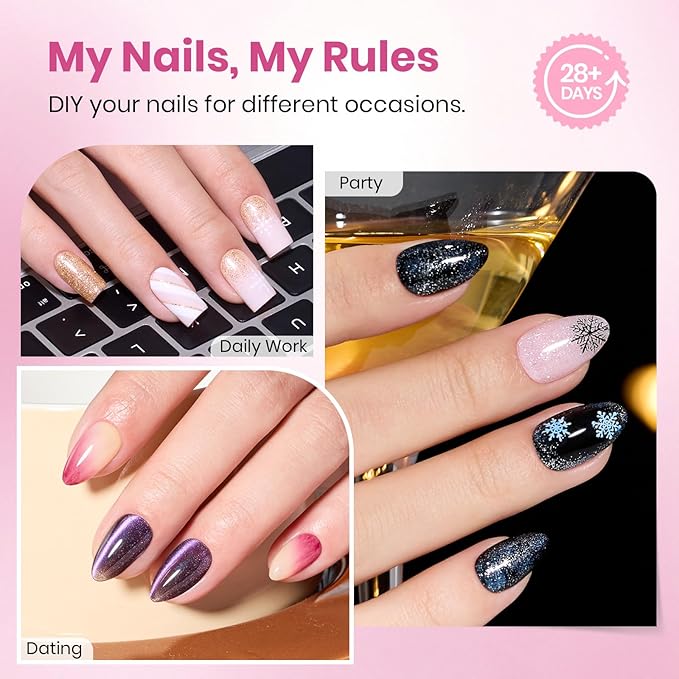 Beetles Gel Nail Tips Flat-X - Almond Square Short, 320pcs 16 Sizes, Pre-Etched Half Matte Full Cover Soft Acrylic False Nail Tips Easy DIY Press on Nail Extension Salon for Flat & Natural Nail Beds