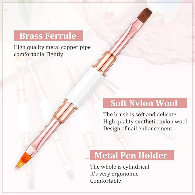 5 Pcs Nail Liner Brushes Double-Ended Nail Art Brushes Set Gel Polish Detail Nails Art Brush Professional Thin Nails Arts Brush for Gel Polish Acrylic Application DIY Manicures & Salons