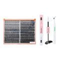 28Rows,wholesale Pack Mixed 40D Wide Stem Cluster Eyelashes Kit 2 in 1 Bond&Seal+ 1pcs Tweezer Grafting D Curl Individual False Eyelashes Home DIY Eye Lashes Extensions (40DC-10-12-14-16-18MM Mix)