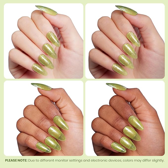 Beetles Green Gel Nail Polish, 15 ML Spring Pistachio Frappe Glitter Gel Nail Polish Pastel Color Shimmer Soak Off UV Gel Polish Salon DIY at Home Gift for Women