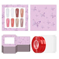ANGNYA 72PCS Empty Press On Nail Packaging Box Contains 35PCS Butterfly Press On Nail Boxes, 35PCS White Display Cards, 2PCS Double Sided Tapes, Nail Tip Storage Case for Press-on Nail Business
