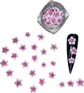 Set 30Pcs White 3D Flowers for Nails, Handmade 3D Acrylic Flowers for Nails, Flower Nail Charms Rhinestones Gems by Acrylic Powder Design Deco Nail Art Women Girls (White Pink with Rhinestones-30Pcs)