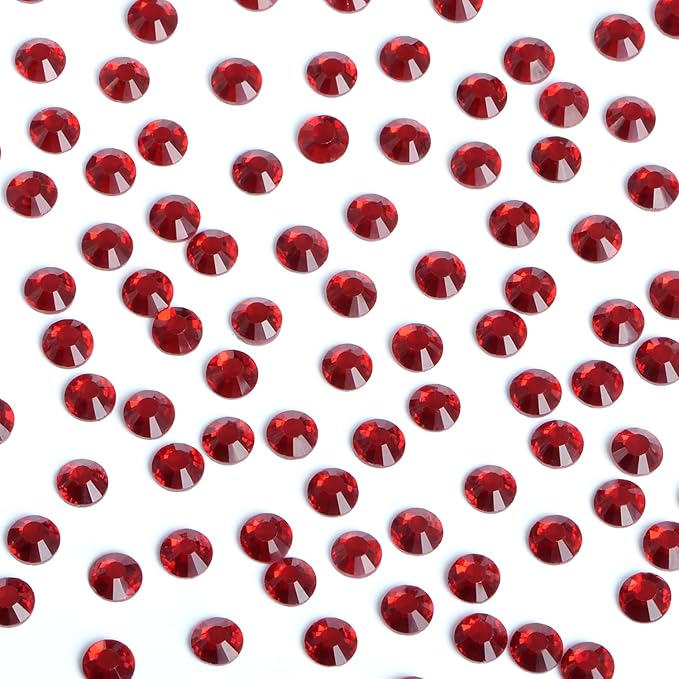 Bymitel Hotfix Crystal Rhinestones Round Gems Iron on DIY Jewelry Making Flat Back for Crafts,Siam, 4.8mm(SS20/1440pcs)