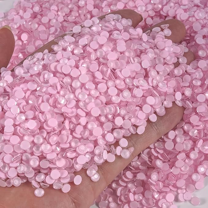 Blinginbox Flatback Rhinestones Round Gems, 288pcs Luminous Series Glass Stones Neon Gems Non Hotfix Crystal Rhinestones for Nail Charms Crafts Clothes Tumblers,Mac. Lt. Pink Luminous,SS30.