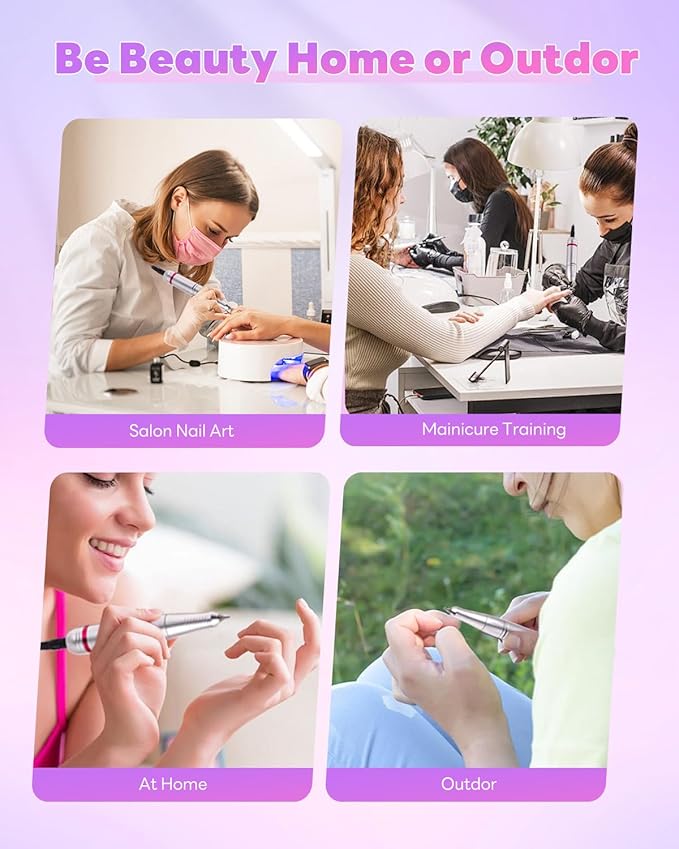 CozyZen Electric Nail Drill Professional: 45000 RPM Nail File Kit Machine with LCD Display, Hand & Foot Control Low Noise for Acrylic, Gel Nails, Manicure & Pedicure - Salon & Home Use (Dazzle Plus)