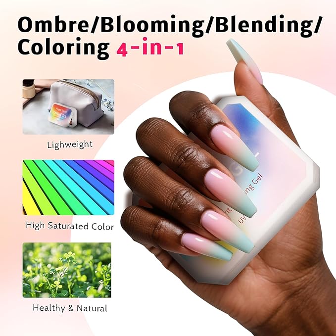 Chrome Metallic Gel Polish, Ombre Nails Colors Palette, Gold Silver Effect 3D Metal Painting Gel Nail Art Reflective Glitter Holographic Liner Sparkling No Wipe UV LED Cured (9 Colors M)