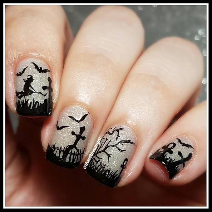 Whats Up Nails - A012 Happy Halloween Stamping Plate for Nail Art Design