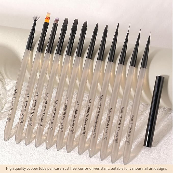 Nail Art Brushes, Watercolor Paint Brush for Oil Painting, Petals Leaves Lace Designs, Acrylic & Gel Nail Polish Brush, French Tips Brushes for Nails for Manicure Salon & DIY Home Manicure
