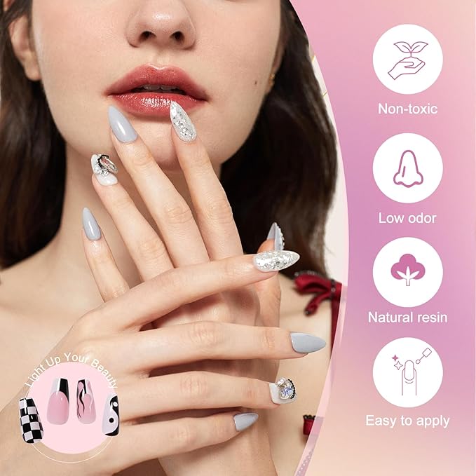 Gel Nail Polish with Lamp, 33 Colors Gel Nail Kit Fall Orange Red Purple Nail Polish Set 168W UV Lamp, No Wipe Base Top Coat & Manicure Tools Starter Kit DIY Home Salon Gifts