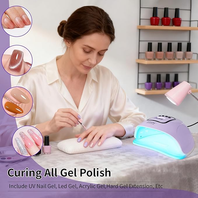 JODSONE U V LED Nail Lamp, Nail Dryer for Gel Polish with Led Light with Automatic Sensor & 4 Timers Purple