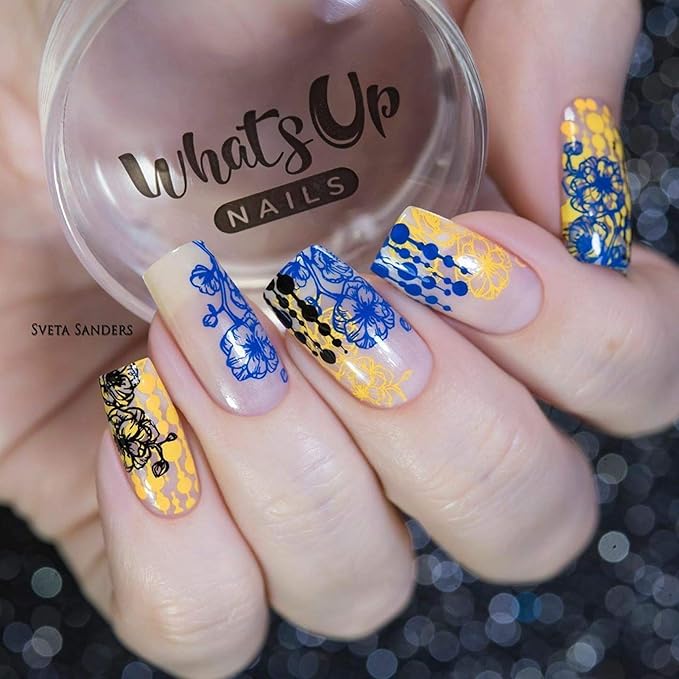 Whats Up Nails - B046 Petal to the Metal Stamping Plate for Nail Art Design