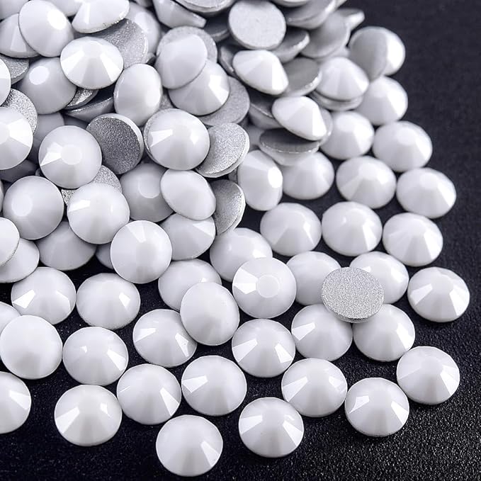 Blinginbox 1440 Pieces SS16/3.8-4mm Flat Back Crystal Rhinestones Round Gems for Nail Art,Solid White