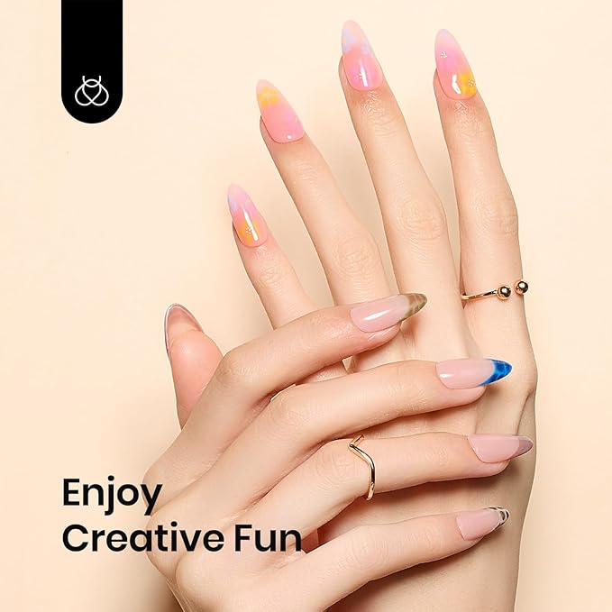 beetles Gel Polish 44 PCS Gel Nail Polish Set & Beetles Nail Blooming Gel 15ml Clear Uv Led Blossom Gel Polish