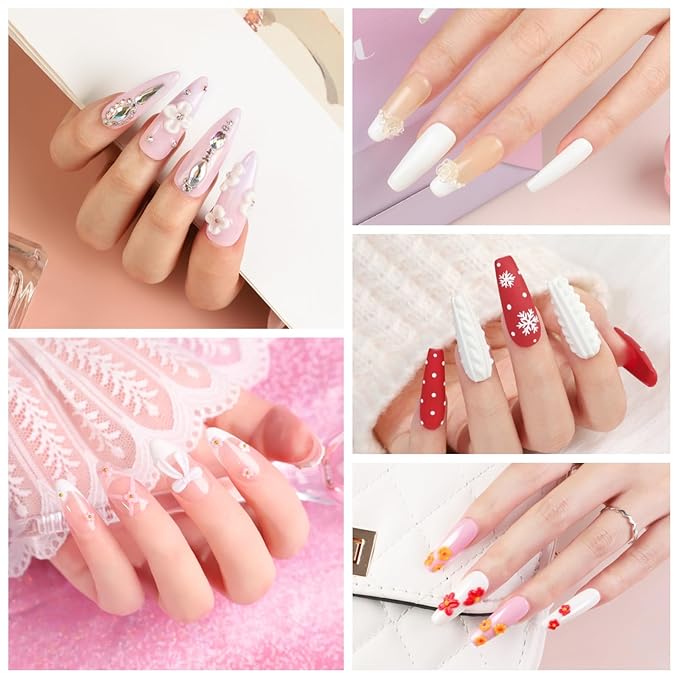COSCELIA Acrylic Nail Kit for Beginners with Everything 4PC Acrylic Powder 24 PCS Glitter Powder Professional Nail Drill Light Rhinestones Tips Set Gifts for Women