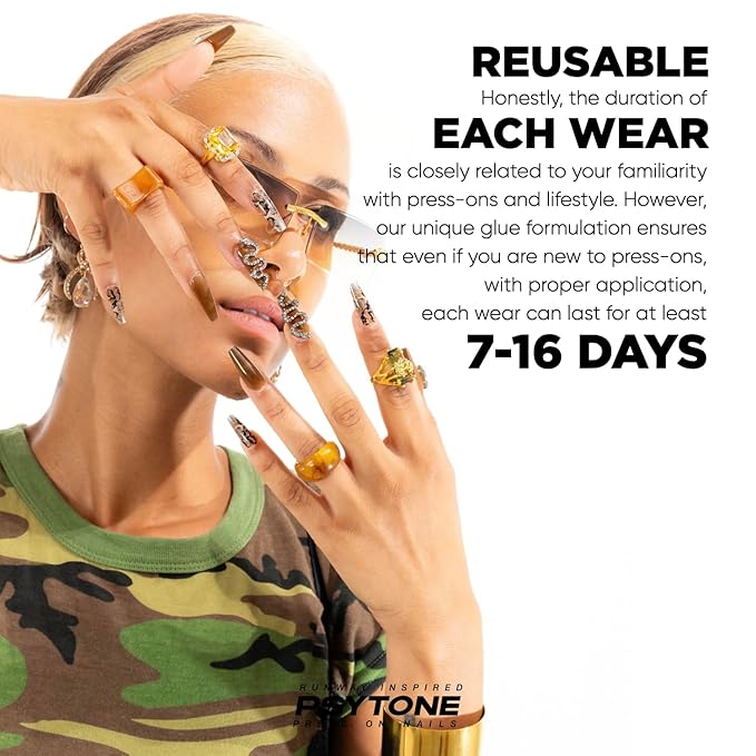 PSYTONE Press on Nails Medium Almond Fake Nails Bling Leopard French Tip Glue on Nails Glossy Gold Glitter Acrylic Nails Press ons Stiletto Artificial Acrylic Stick on Nails for Women Girls 30 Pcs