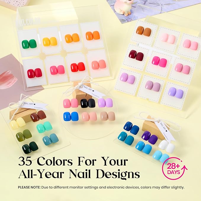 Beetles Gel Nail Polish Kit with U V Light -35 Colors Valentines Gel Polish Set 68 Pcs Gifts for Women -68 Pcs One Color One Bottle Mood Mosaic Nail Kit with Top Base Coat Beauty Must Have DIY Salon