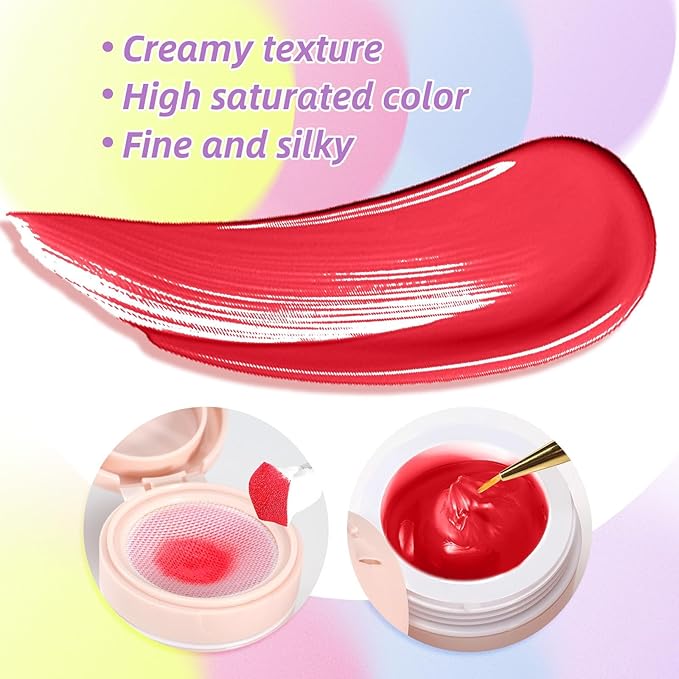 Cushion Gradient Painting Gel, Ombre Nails Aura Nails Full Coverage Precise Control of Each Dip 100pcs Spong & Tweezers Matte Effect Non-Wipe Long Lasting Soak Off UV LED(r)