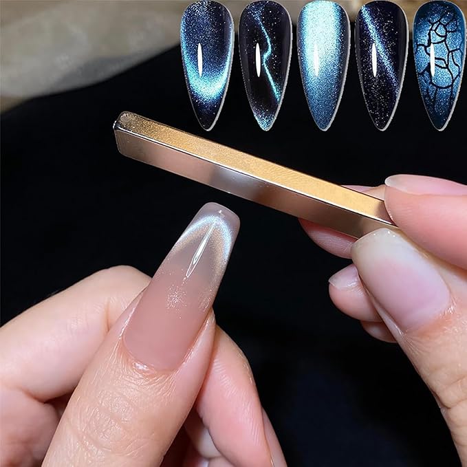 9pcs Nail Cat Eye Magnets For Nails Art Magnet For Cat Eye Gel Nail Polish Magnet Tools Nail Magnet Nails Round Square Magnet Stick Cat eye Designs Tool Magnetic Nail Art Magnets Tool